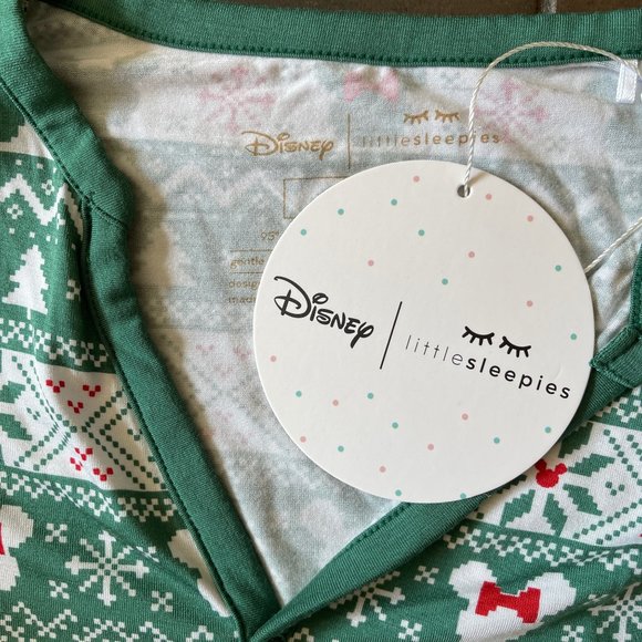 Little Sleepies Disney Pajama Top Mickey Fair Isle Size Medium Bamboo Viscose - Picture 5 of 9